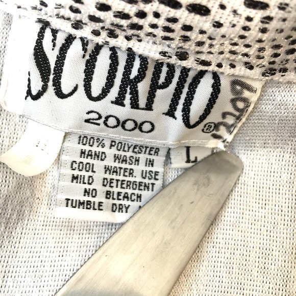 70's Style Scorpio Blk Wh Snakeprint Embossed Velveteen Drawstring  Shirt - Picture 10 of 10
